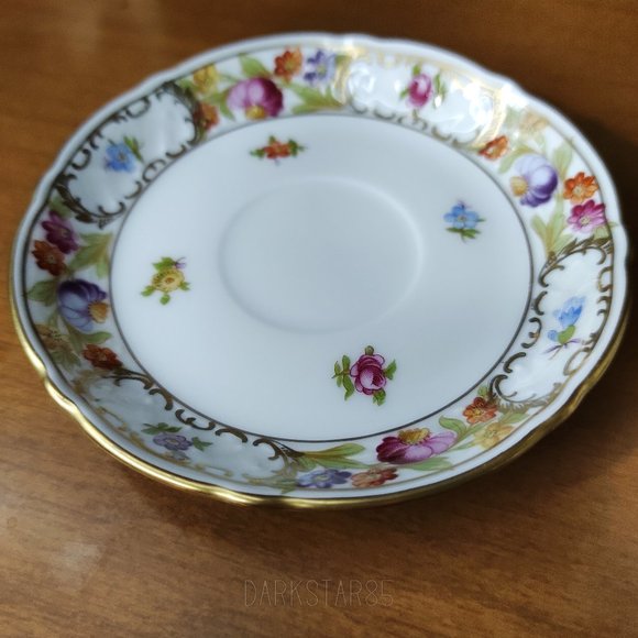 Schumann Bavaria Germany Empress Dresdner Flowers Demitasse Teacup & Saucer - Picture 5 of 9